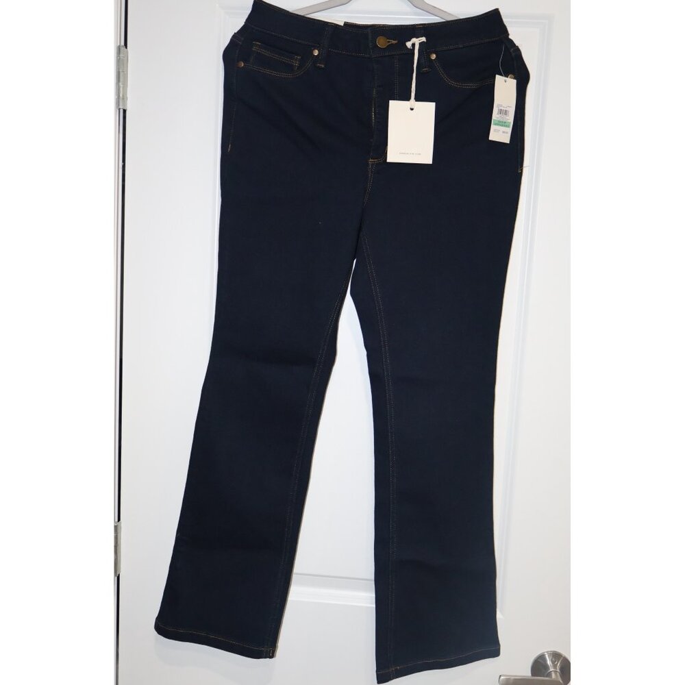 Anne Klein High Rise Bootcut Jeans Indigo Rinse 12P New - Picture 2 of 12